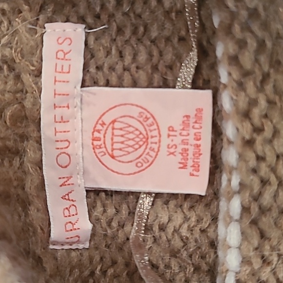 Urban Outfitters tan with red black white bold stripes - Picture 2 of 11